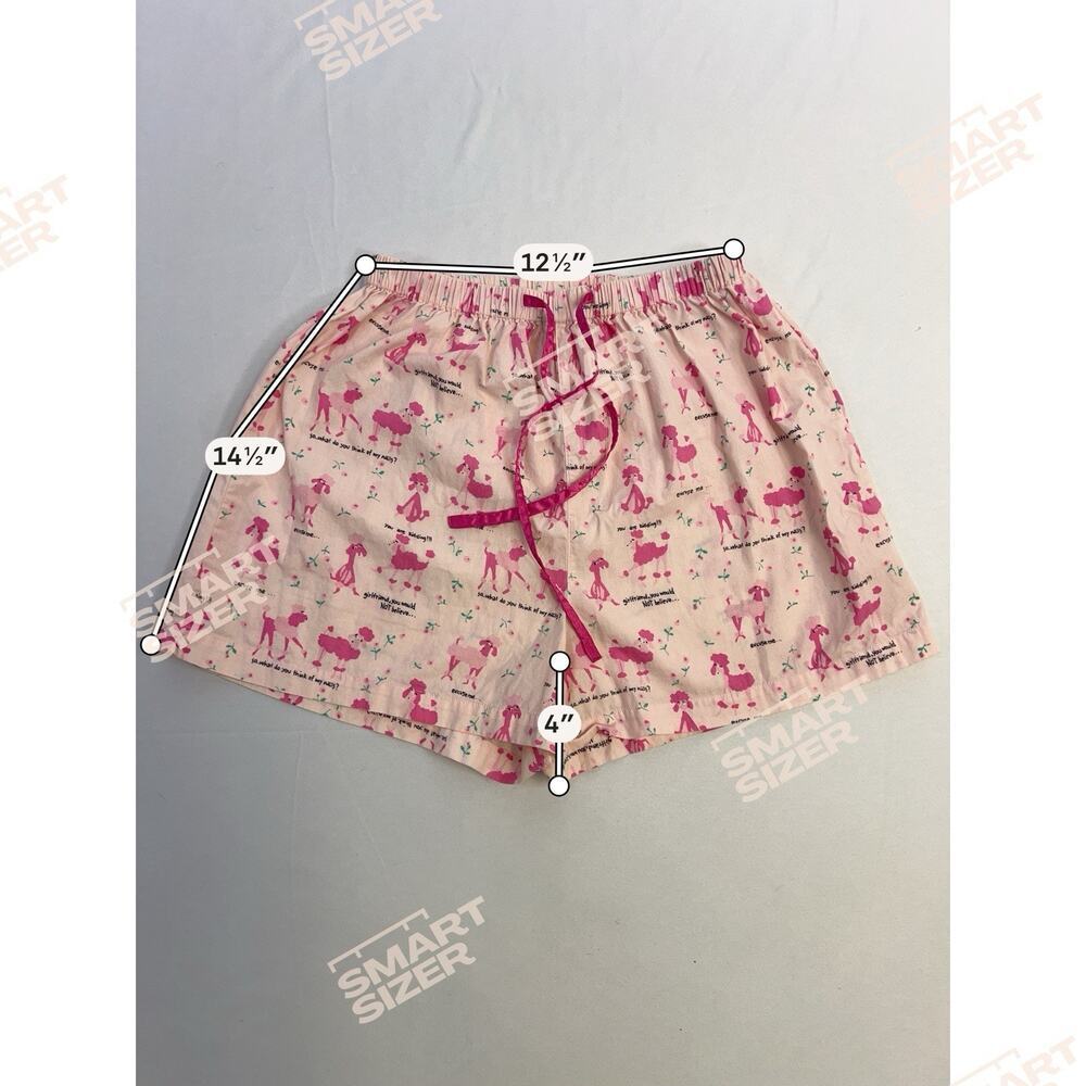 PJ Salvage Pink Poodle Dog Print Pajama Set Small Shorts Button Up Top - Picture 14 of 14
